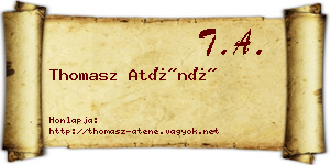 Thomasz Aténé névjegykártya